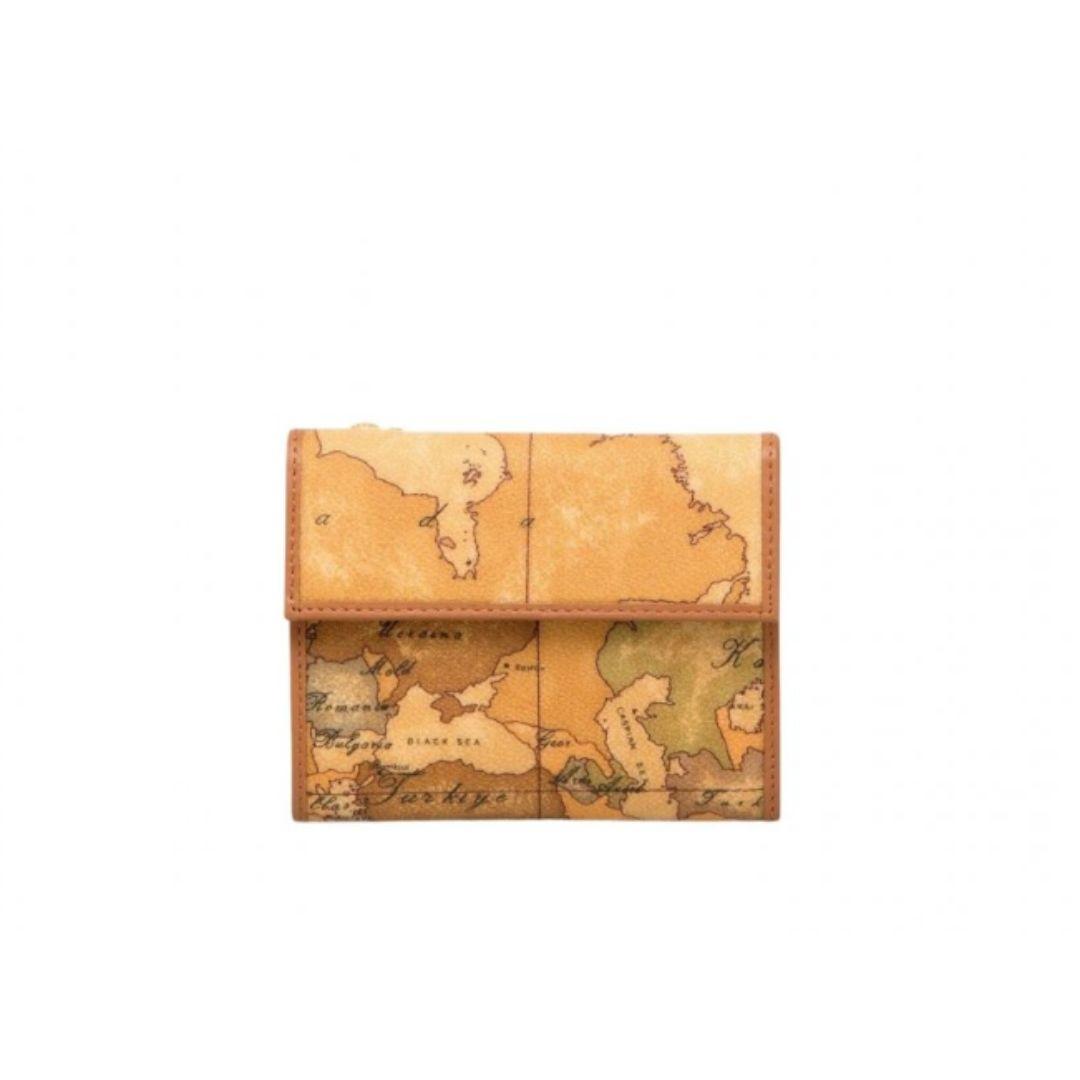 Portafoglio Geo Classic Uomo Con Portamonete: 8 Scomparti Carte, 1 Scomparto Banconote, Dettagli In Pelle E Metallo Oro. Dimensioni 11x9x1 Cm.