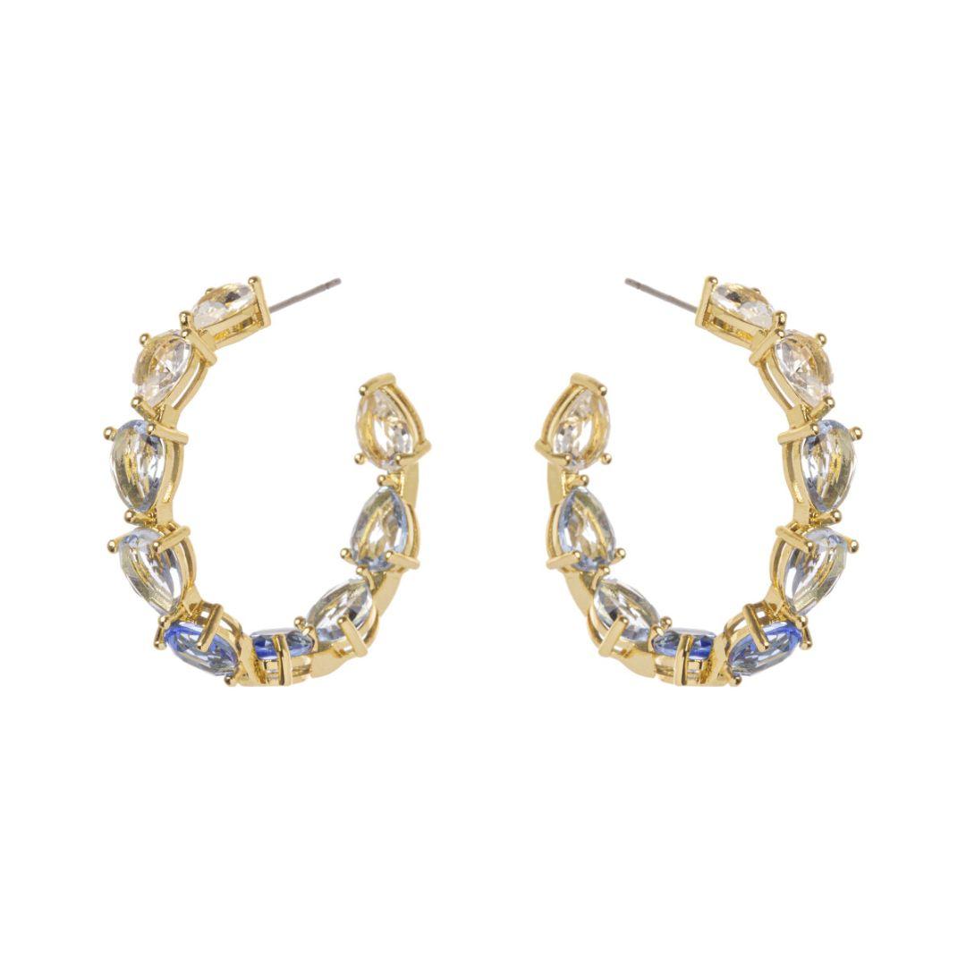 Orecchini A Cerchietto Di Cristalli Chandelier