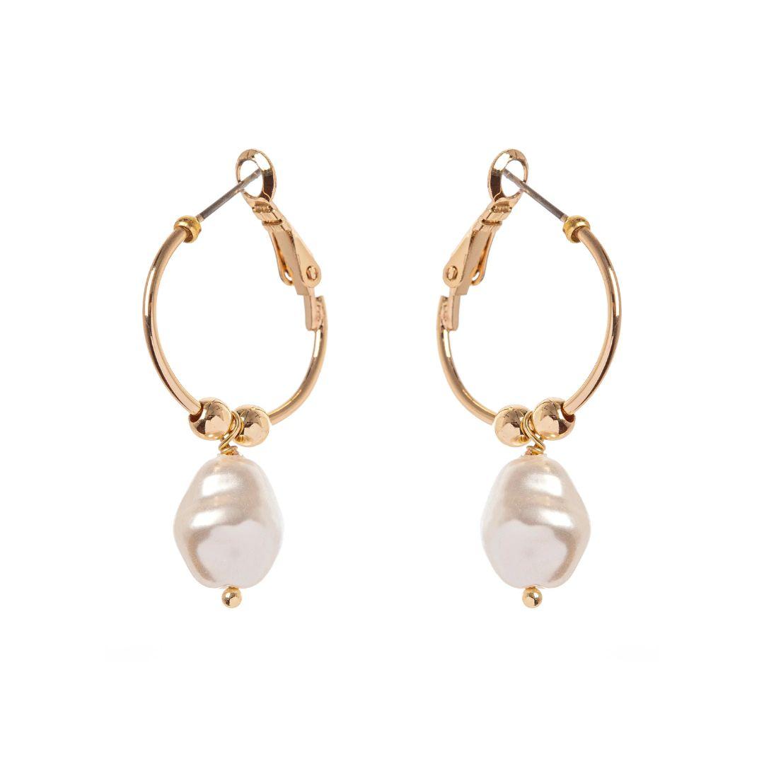 Orecchini a Cerchio e Perla Rugiada