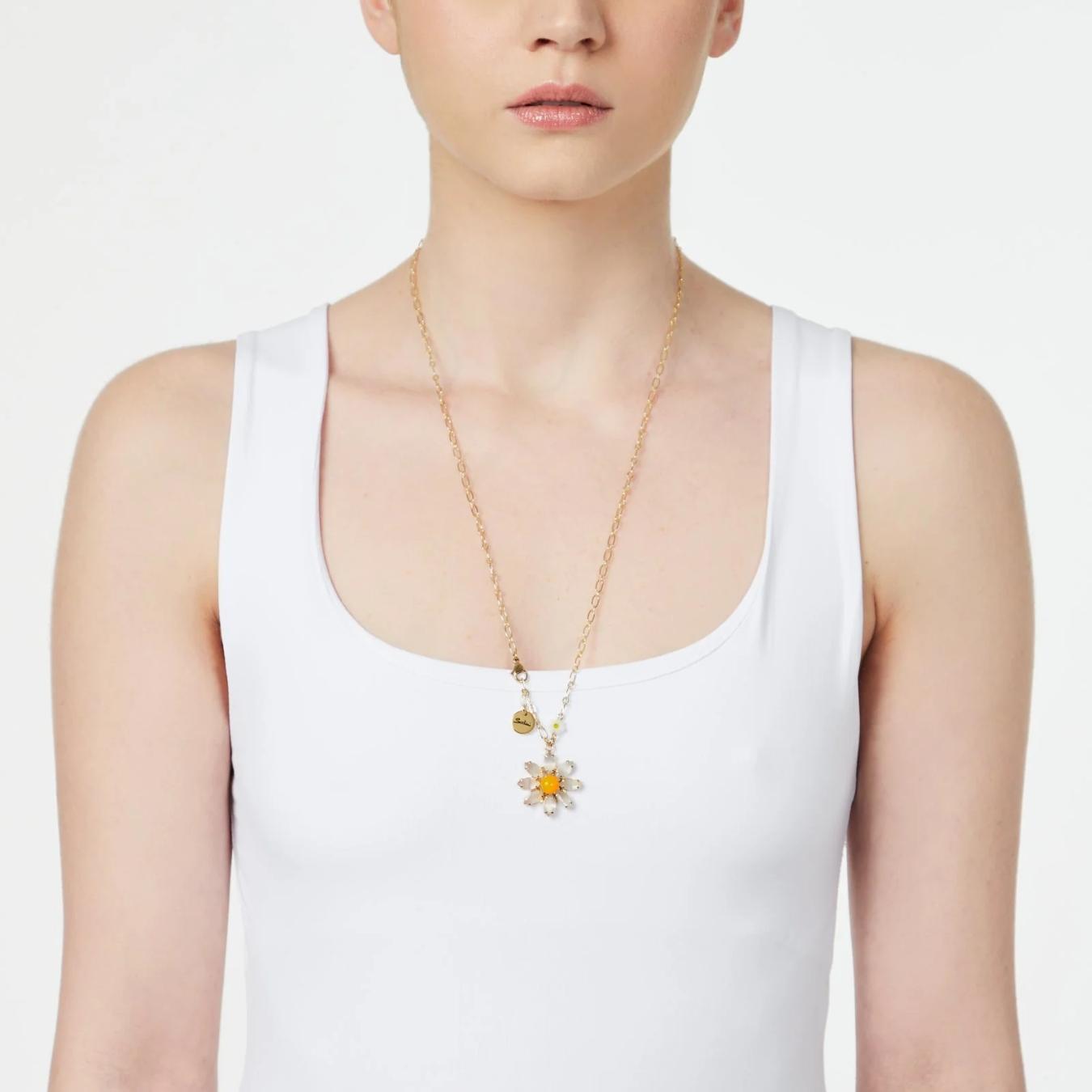 Collana Lunga con Margherita Pendente Flora