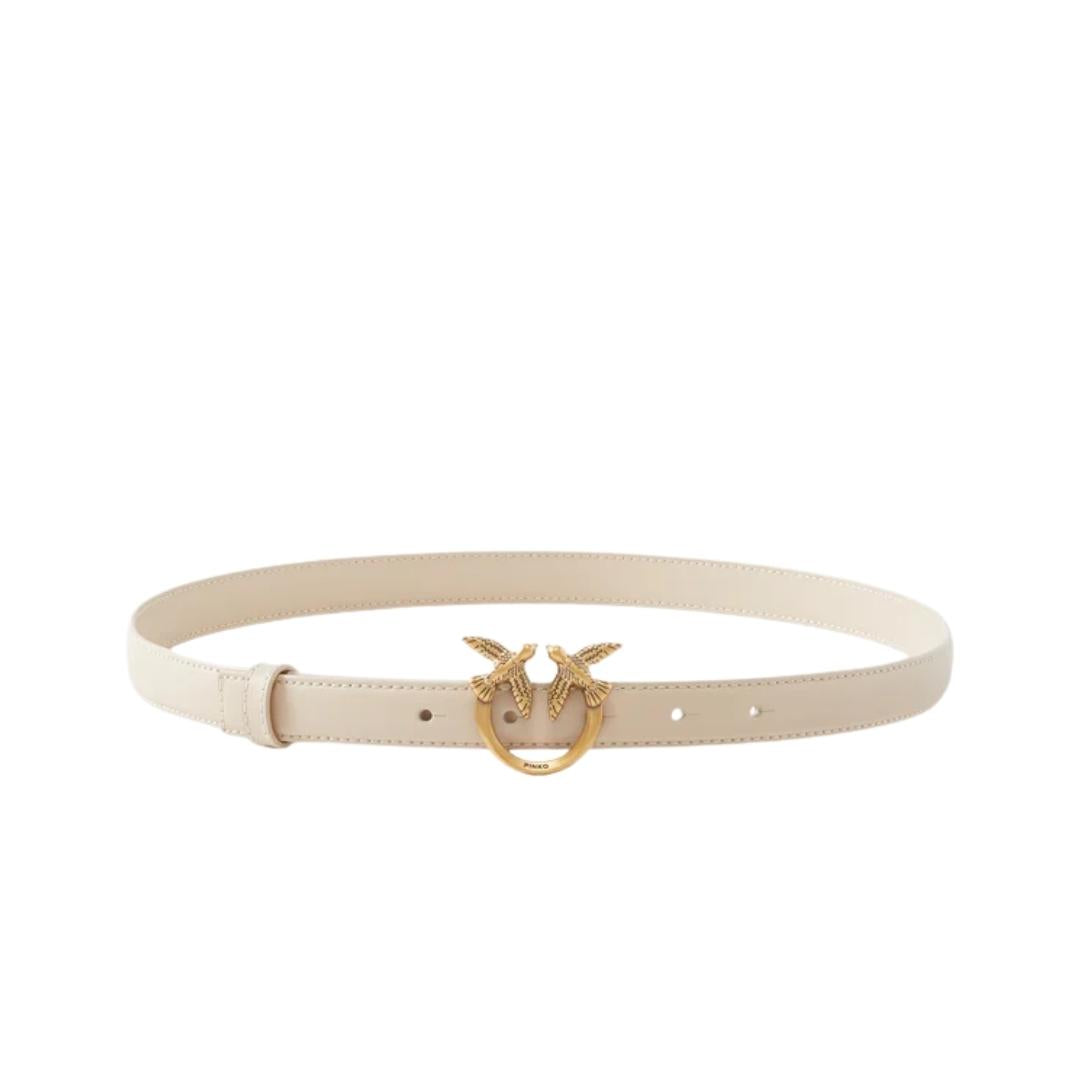 Cintura sottile Love Birds in pelle 2cm
