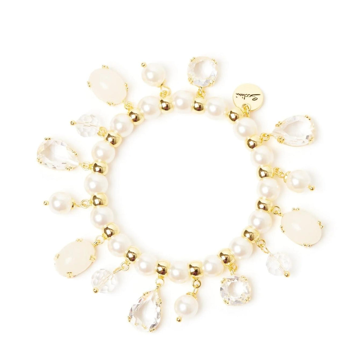 Bracciale elastico perle e pendenti Ninfa