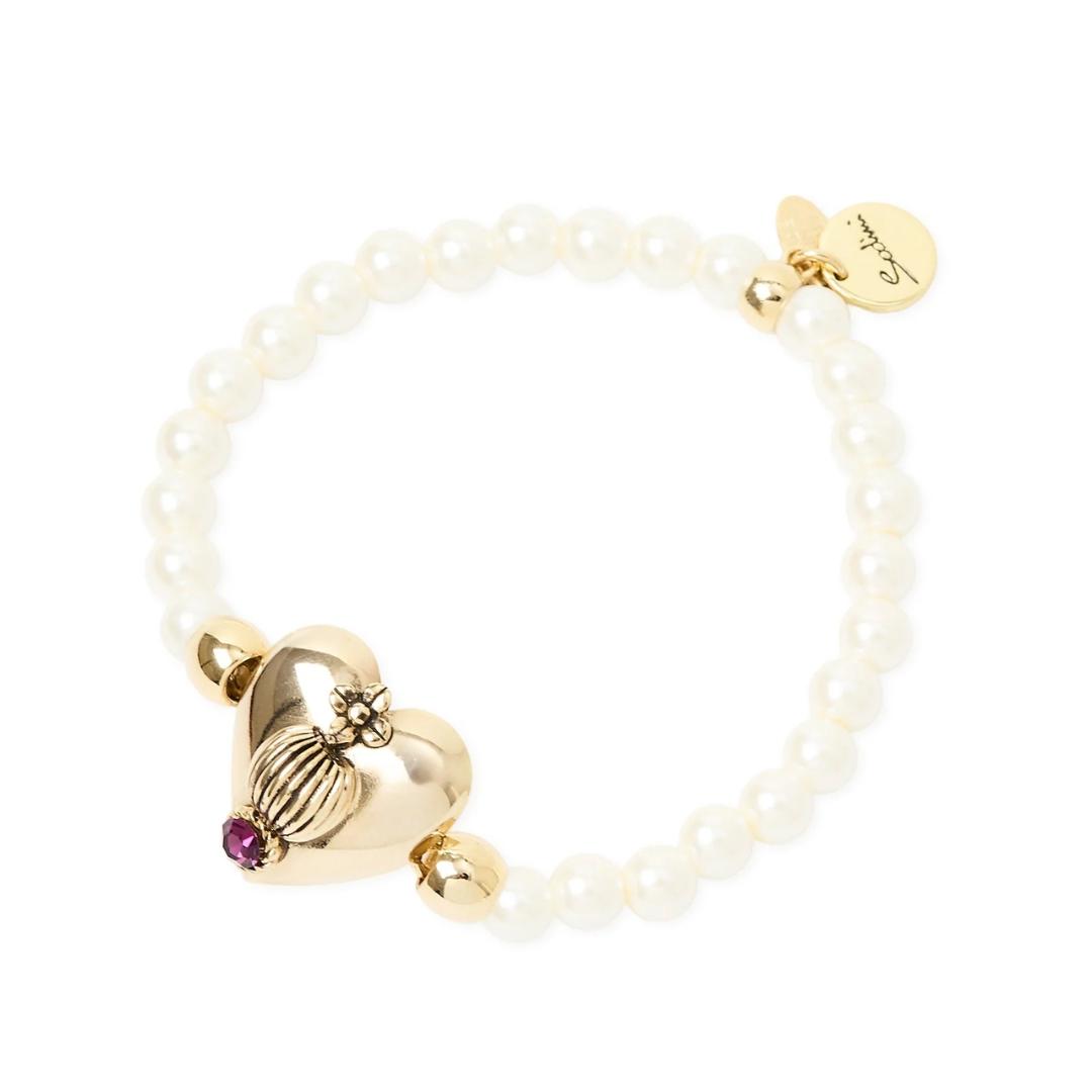 Bracciale Elastico Perle Cuore Naos