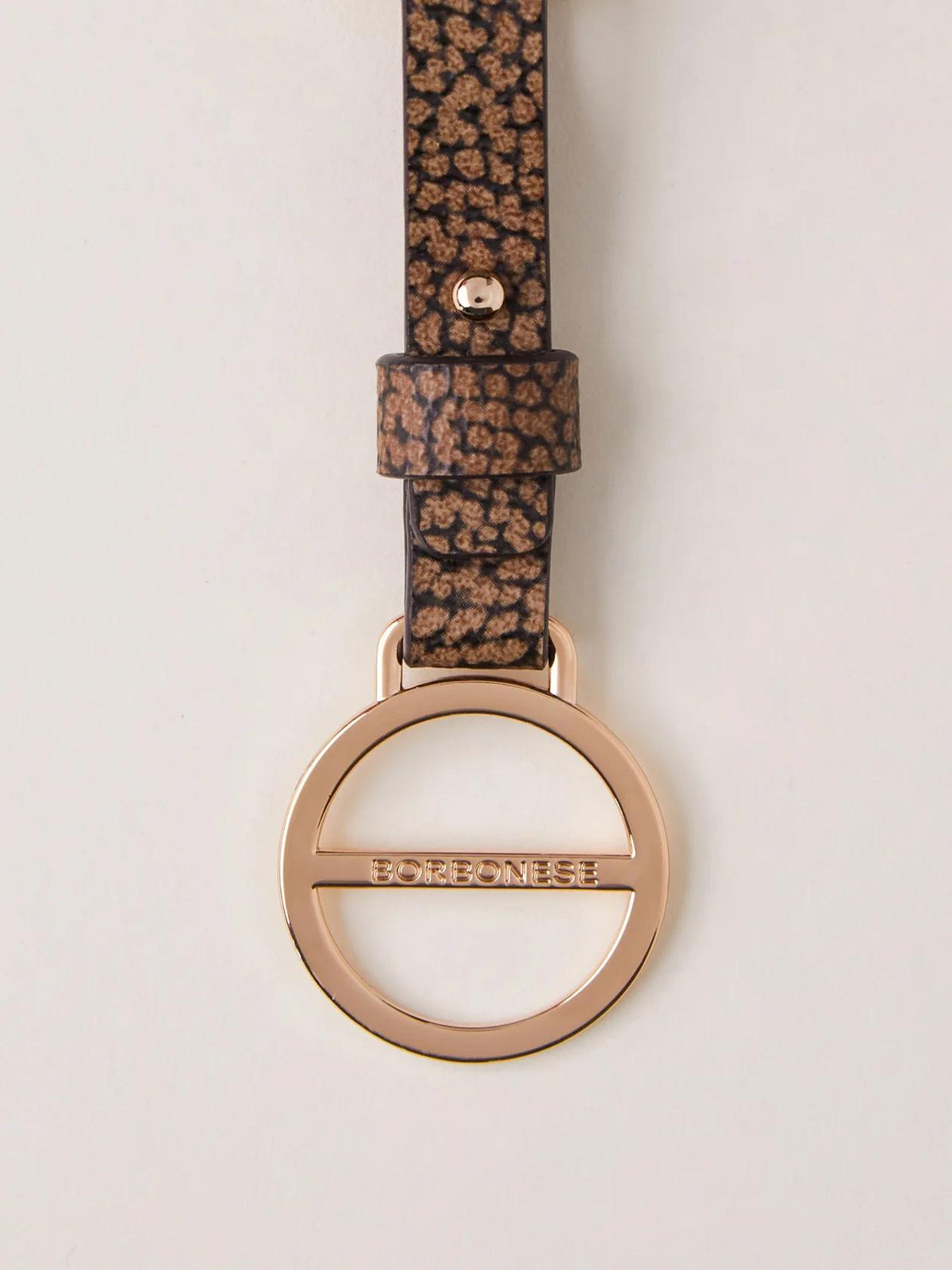 Keyring Portachiavi Di Metallo Vite e Tela Rivestita Op Naturale