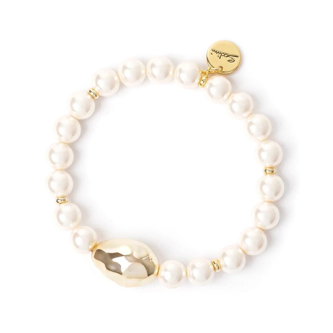 Bracciale Elastico con Perla Ovale