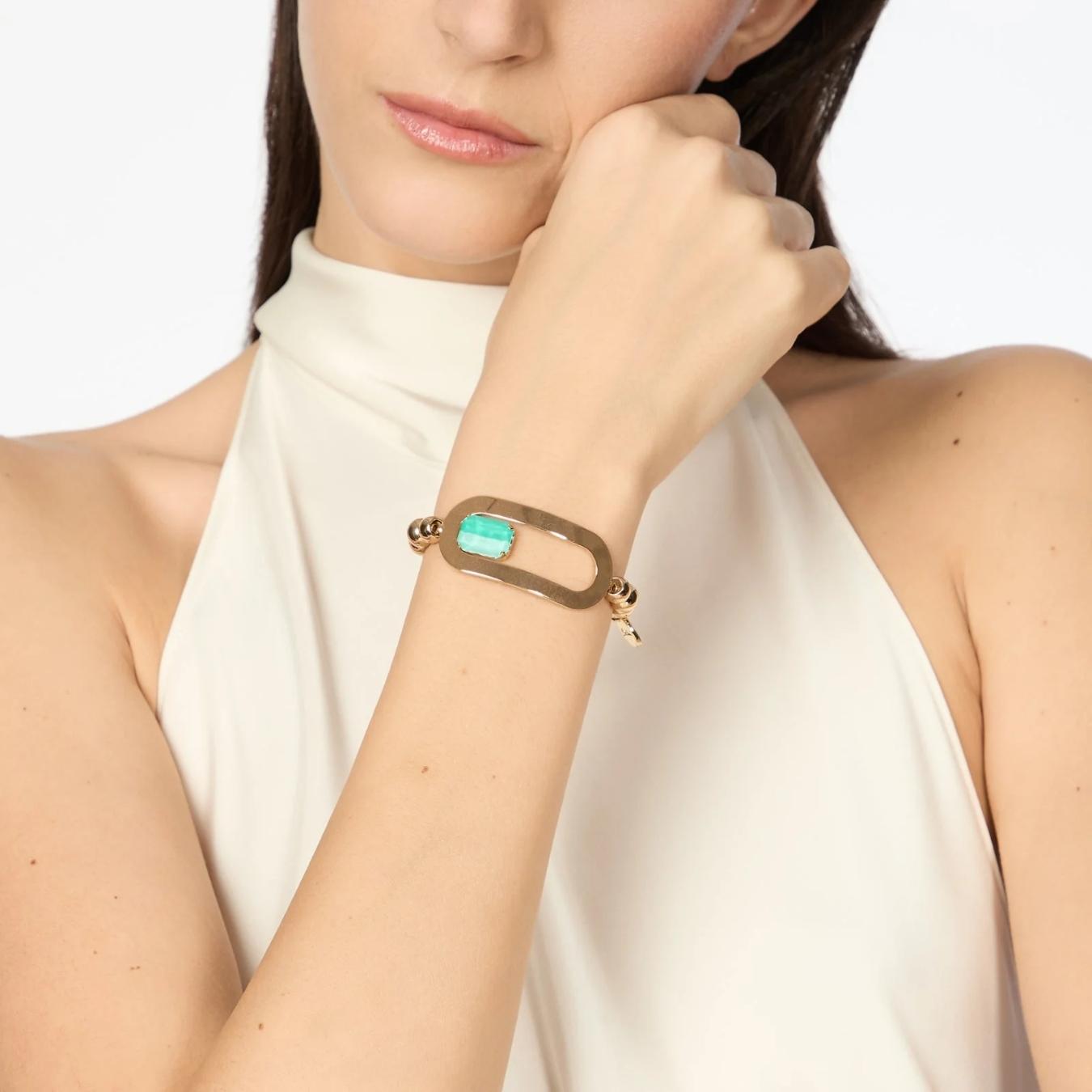 Bracciale elastico boule e charm anello Ribera