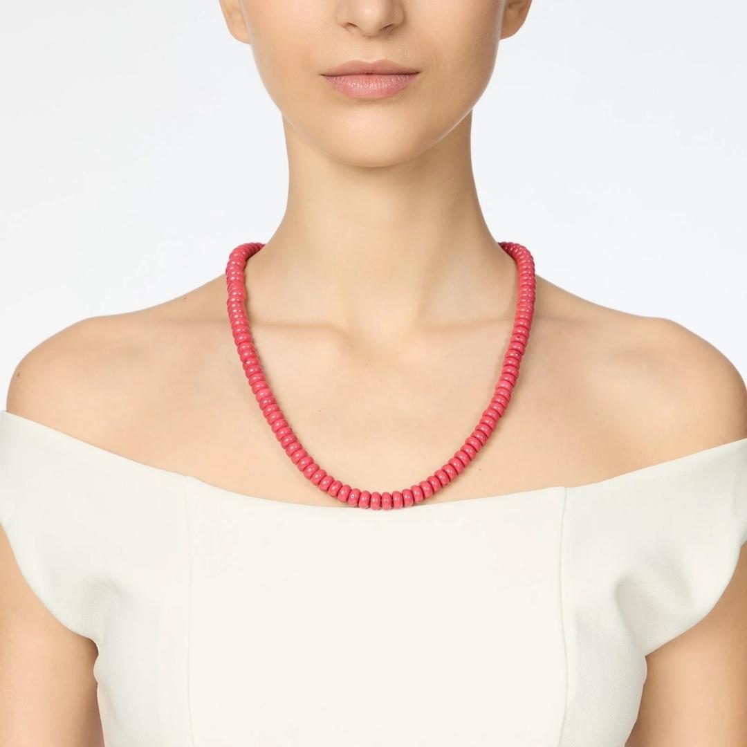 Collana lunga boule rosse Apuana