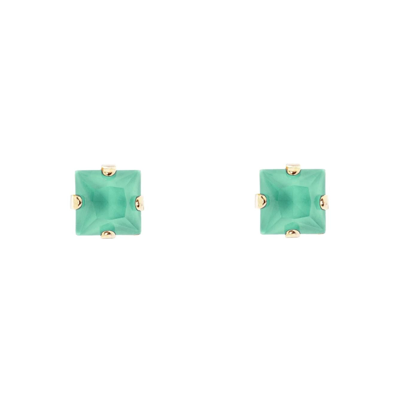 Mini Orecchini con Cristallo Quadrato Sirens