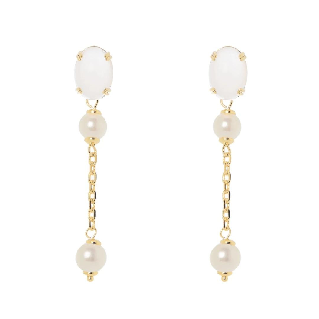 Orecchini catena perle cabochon Ninfa