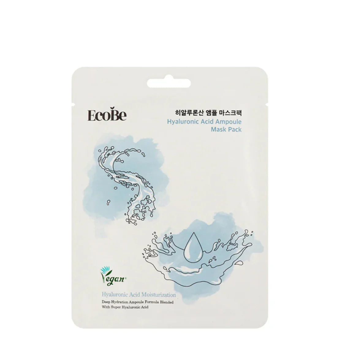 EcoBe Hyaluronic Acid Ampoule Mask Maschera in Tessuto