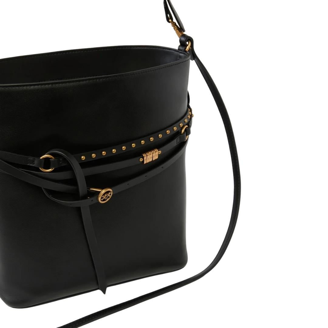 Borsa a spalla media Bucket Belt Bag in pelle