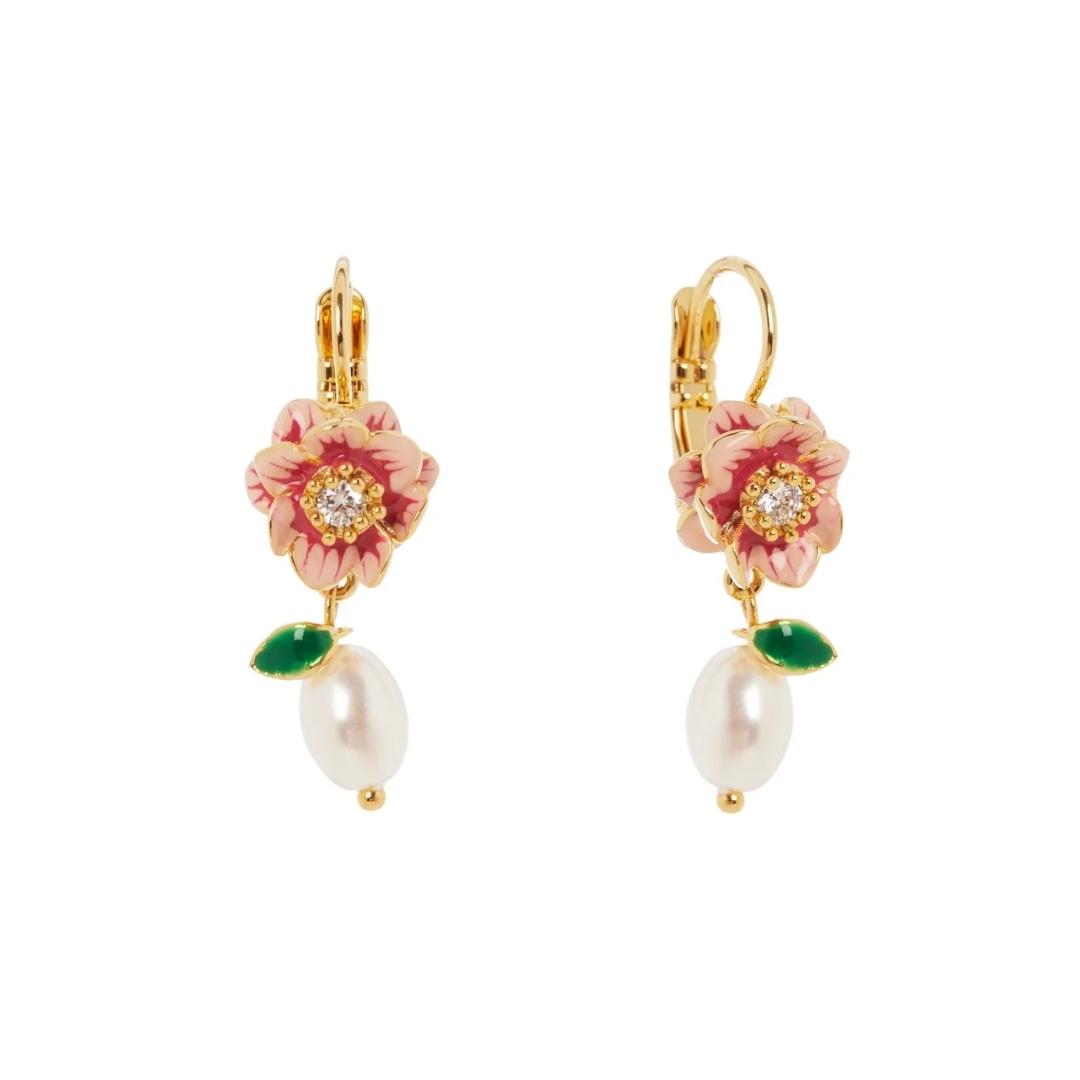 Orecchini monachella fiore e perla Hanami