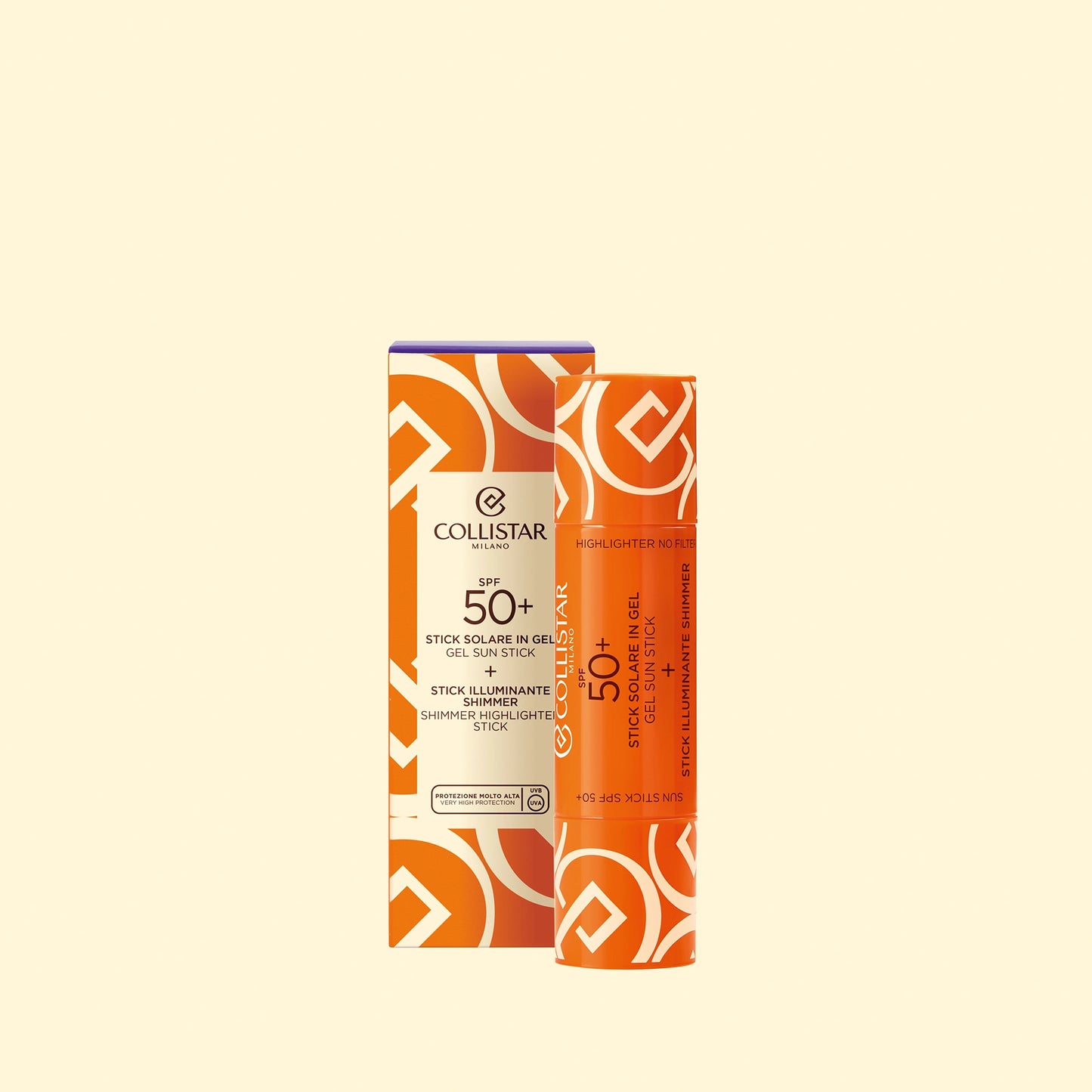 Stick Solare in Gel SPF50+ e Stick Illuminante Shimmer