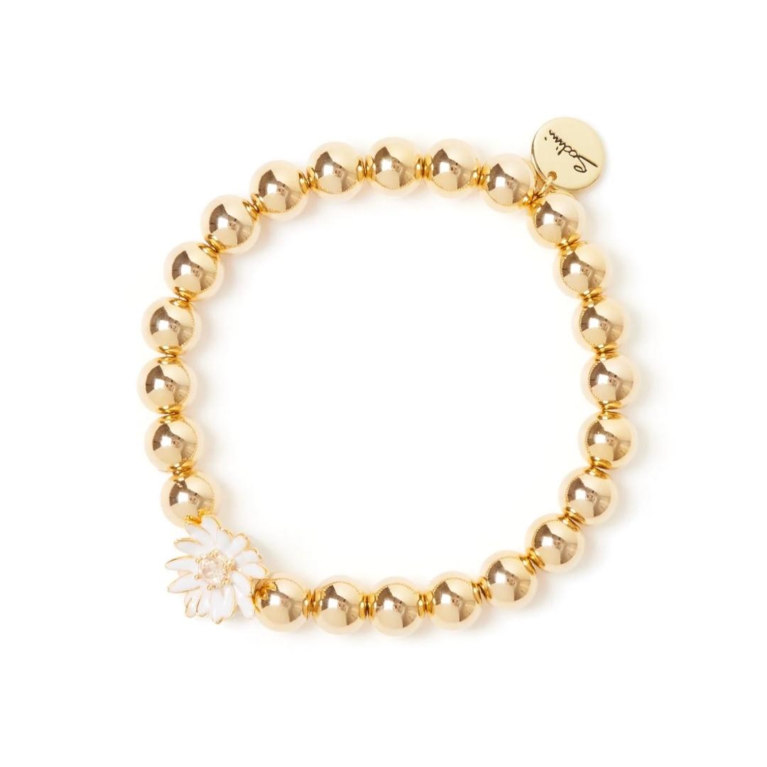 Bracciale elastico sfere e fiorellino Hanami