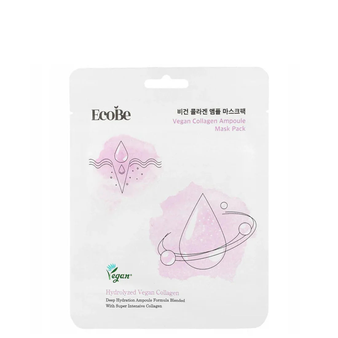 EcoBe Vegan Collagen Ampoule Mask Maschera in Tessuto
