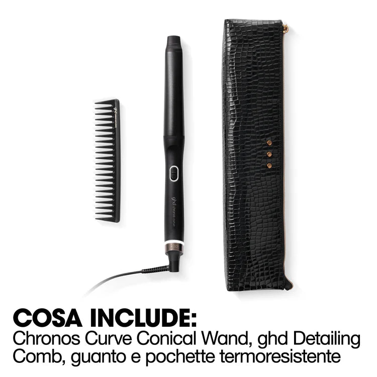 Cofanetto Arricciacapelli chronos curve conical Gift Set - arricciacapelli professionale + detangling comb