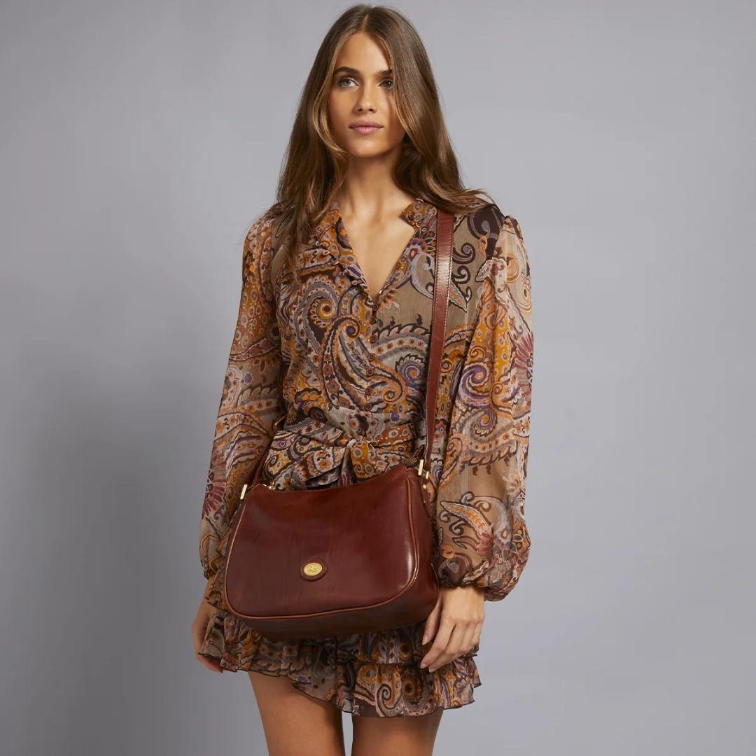 Borsa in Pelle con Tracolla e Zip