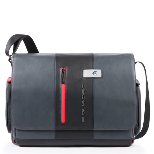 Piquadro Urban Messenger in pelle porta PC e iPad - grigio/nero