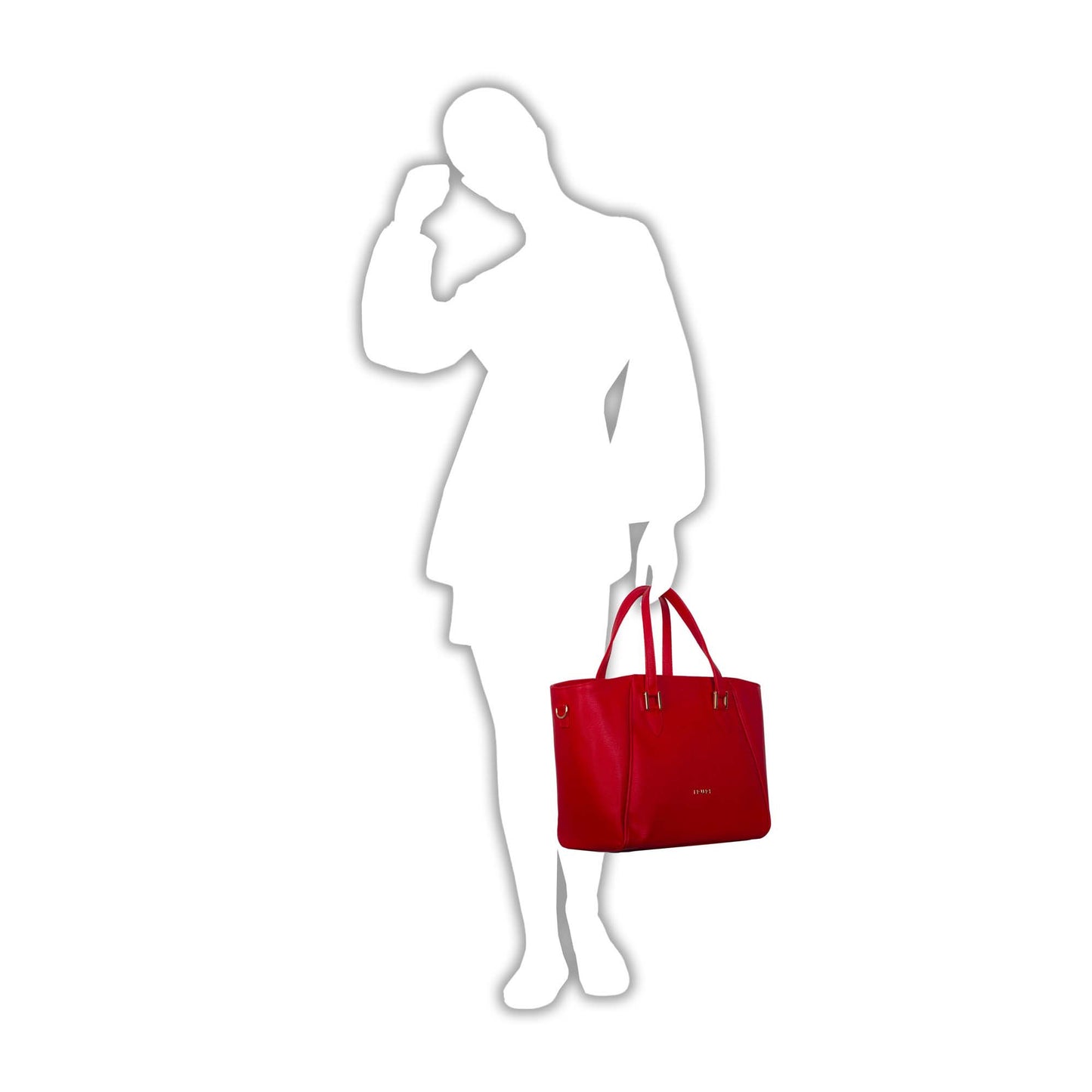 I Pupi Borsa Saffiano Shopping - Rosso