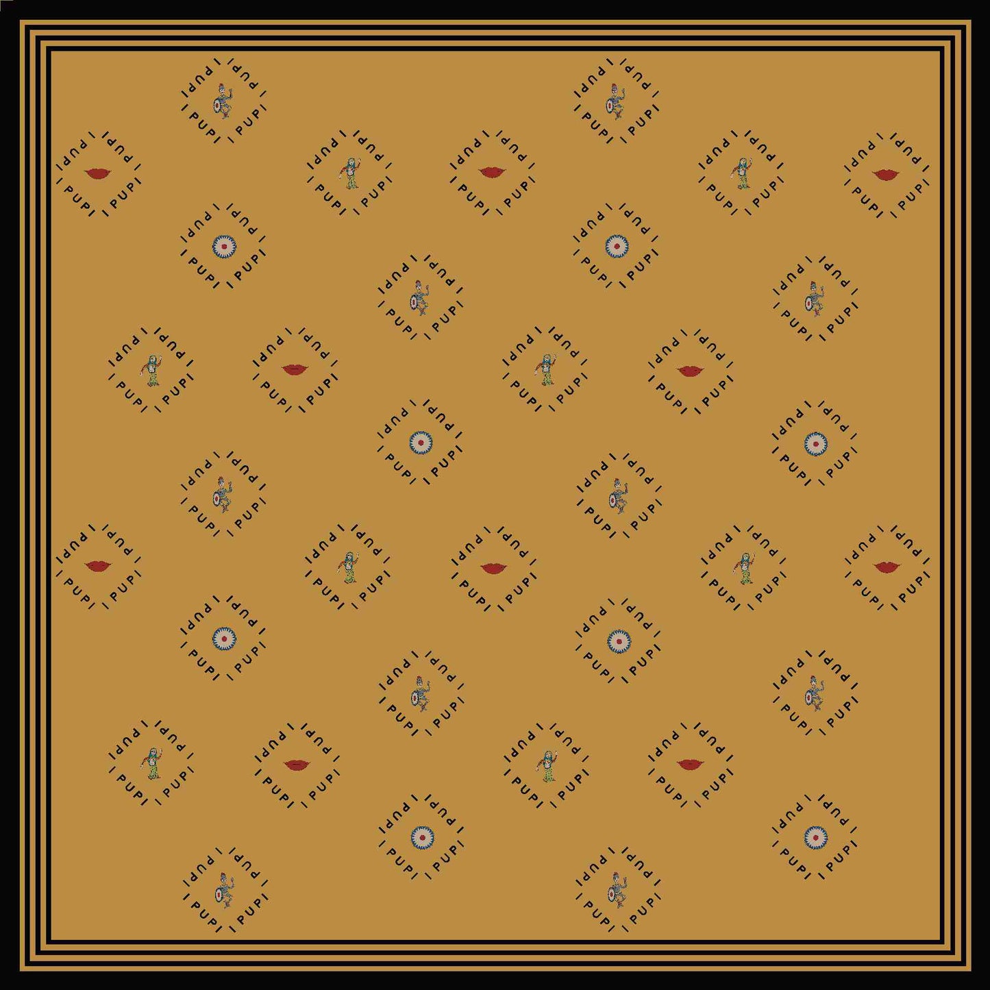 I Pupi Foulards Tetris 44870 90x90 Oro