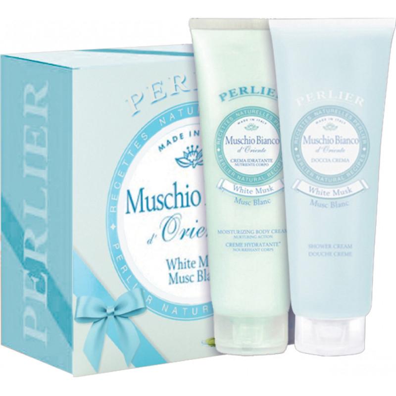 Perlier Cofanetto Doccia Tubo 250 ml Muschio Bianco
