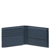 W109 Portafoglio Uomo in Pelle e Tessuto con Portadocumenti