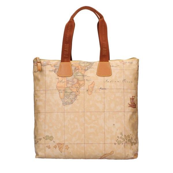 Borsa Shopping con doppio manico Geo White