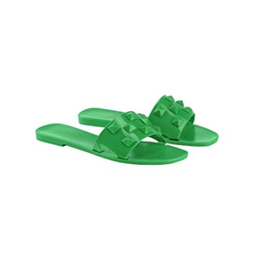 Sandalo Verde con Fascia borchie