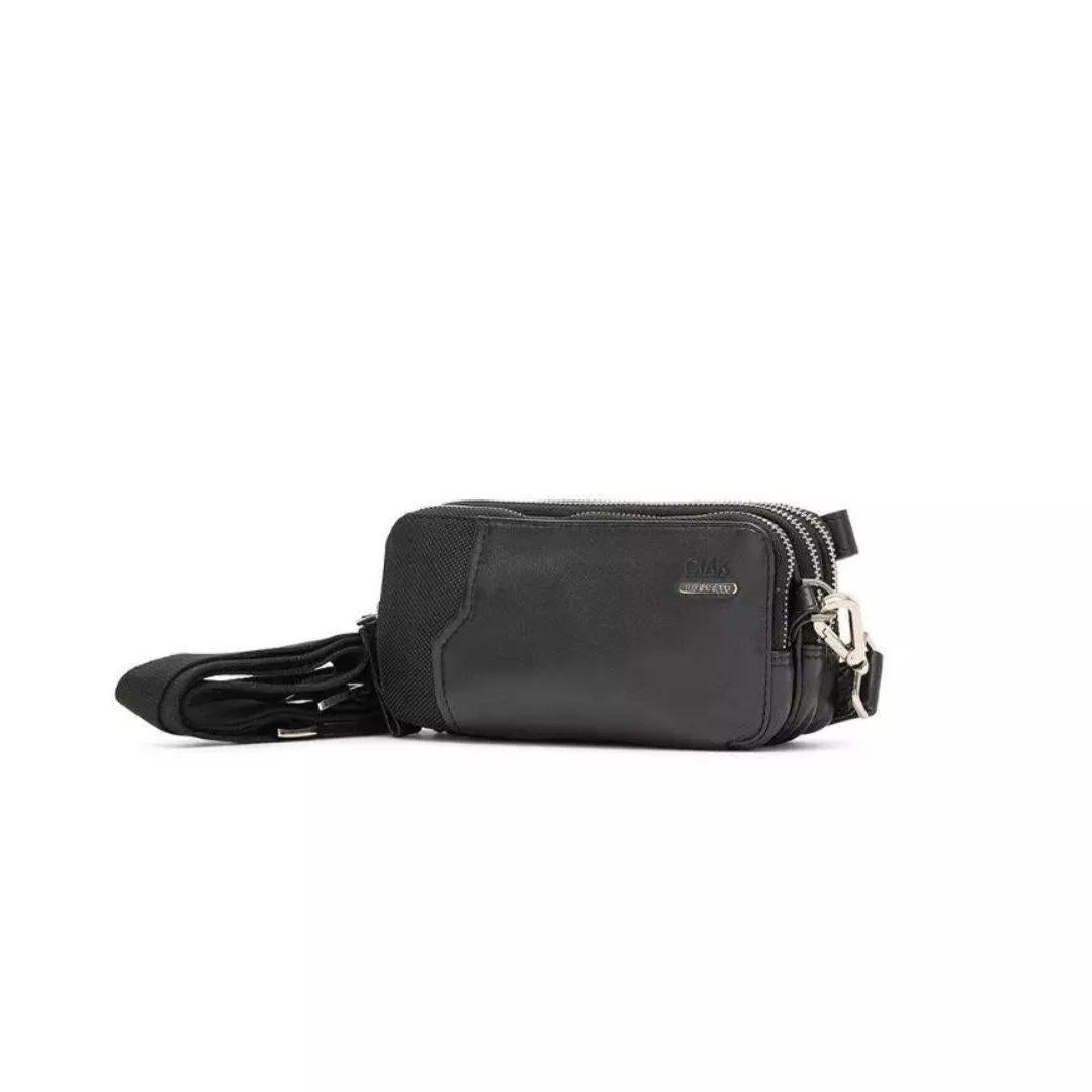 Pochette Uomo Pelle e Nylon 3 Zip