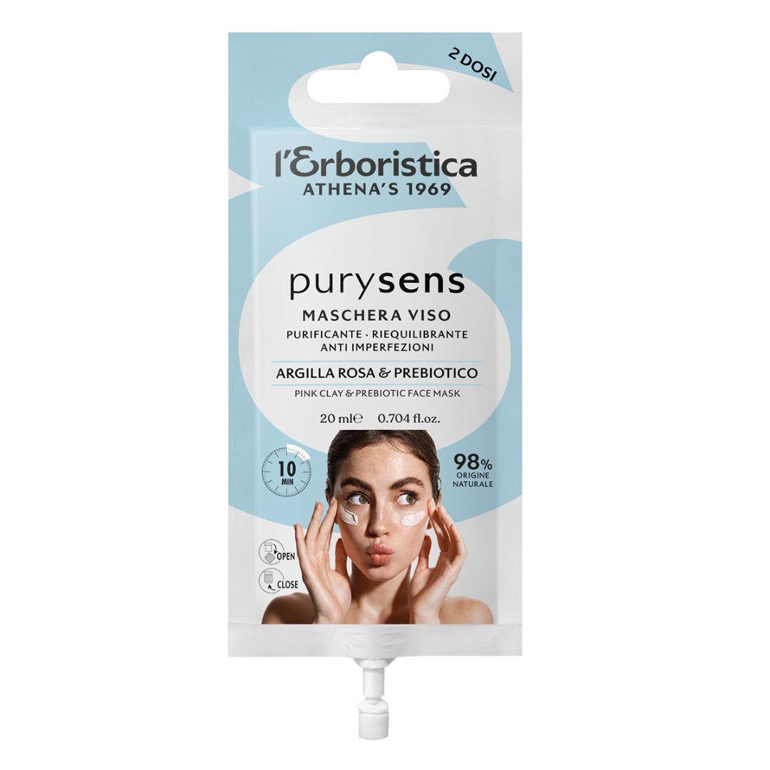 Purysens Maschera Viso all'Argilla Rosa Purificante Riequilibrante