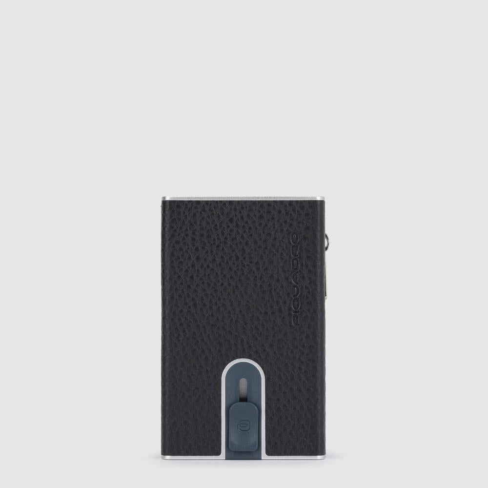 Porta Carte di Credito Sliding System in Metallo e Pelle Modus