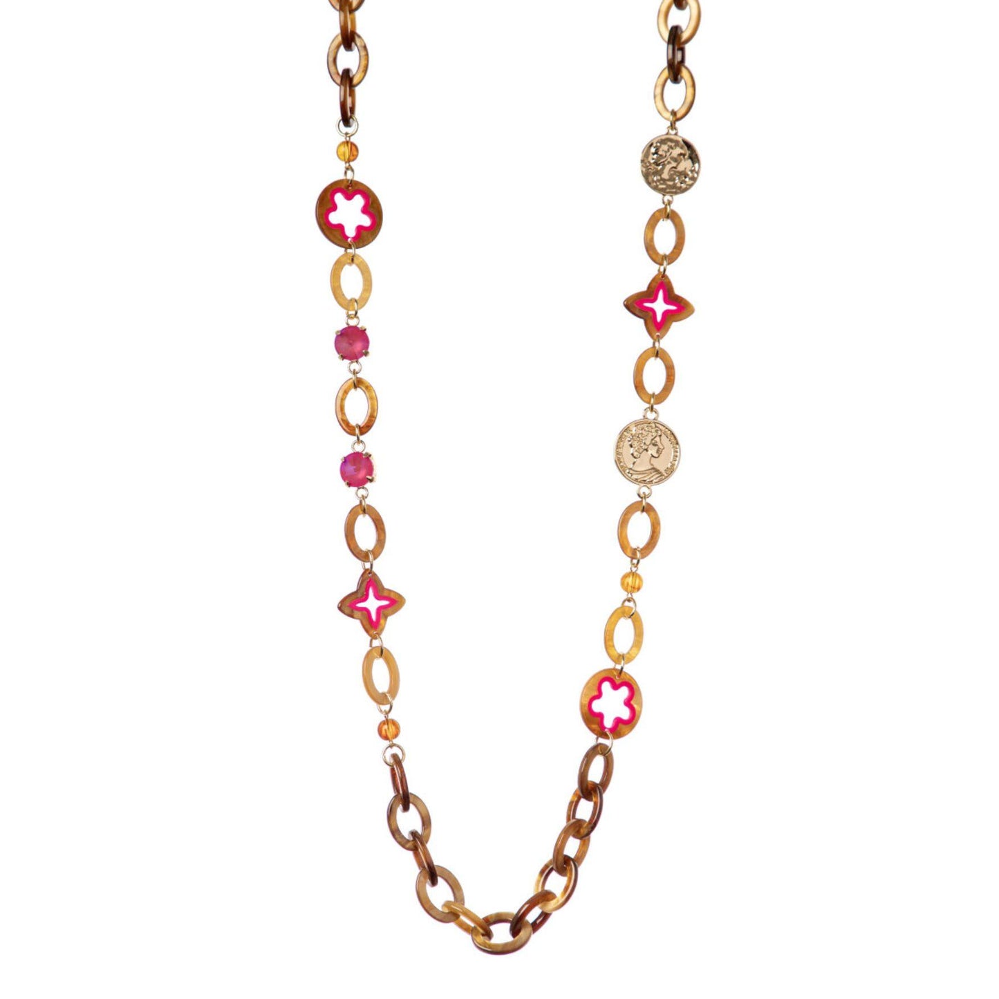 Collana Lunga Con Due Medaglioni Melody