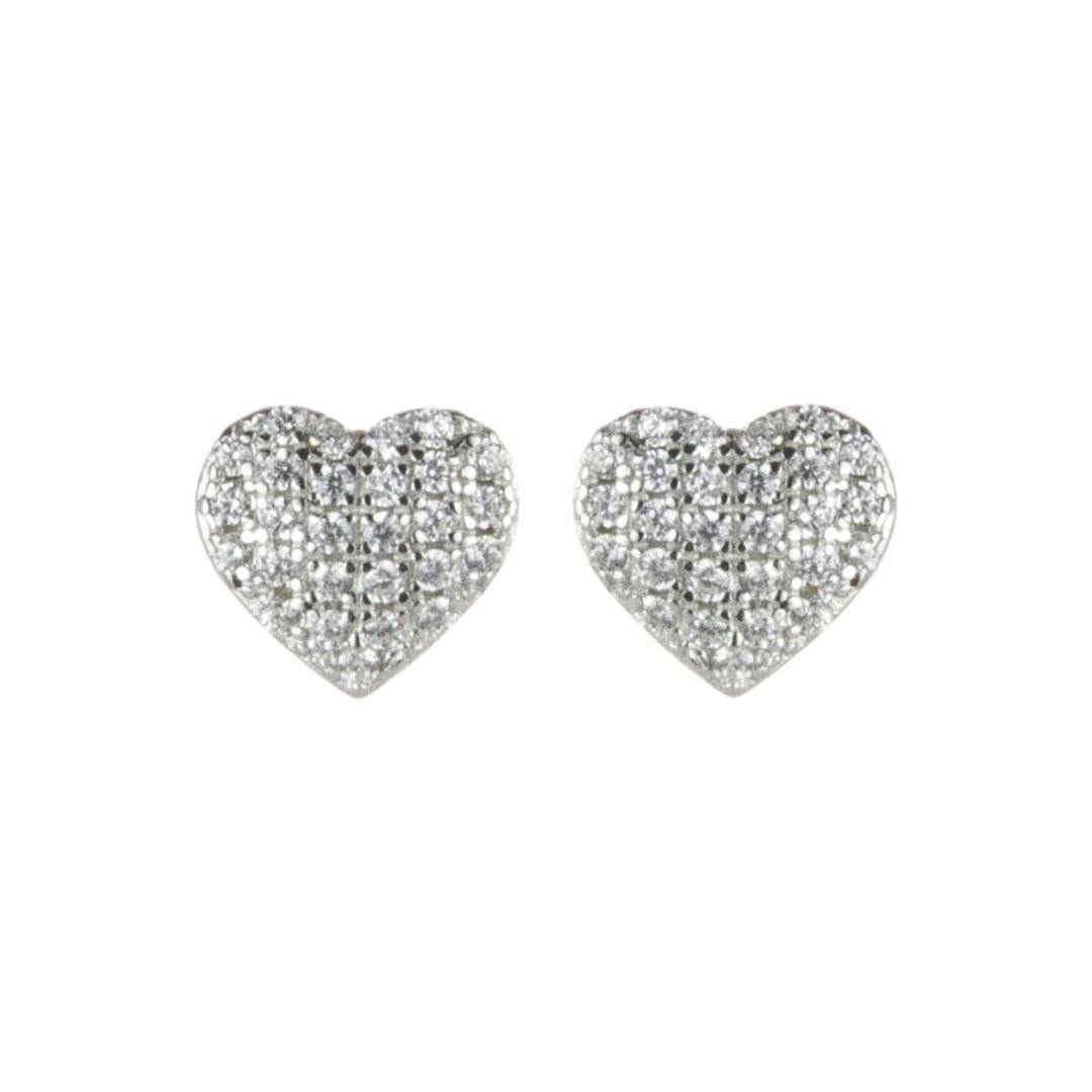 Orecchini A Cuore Con Zirconi Pearl