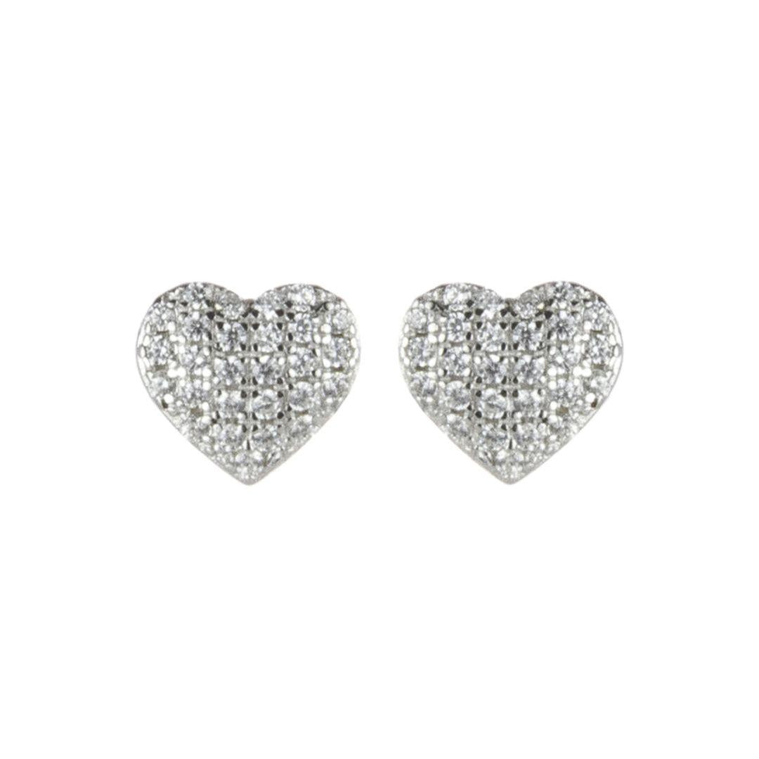 Orecchini A Cuore Con Zirconi Pearl