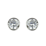 Orecchini Tondi Con Zircone Pearl