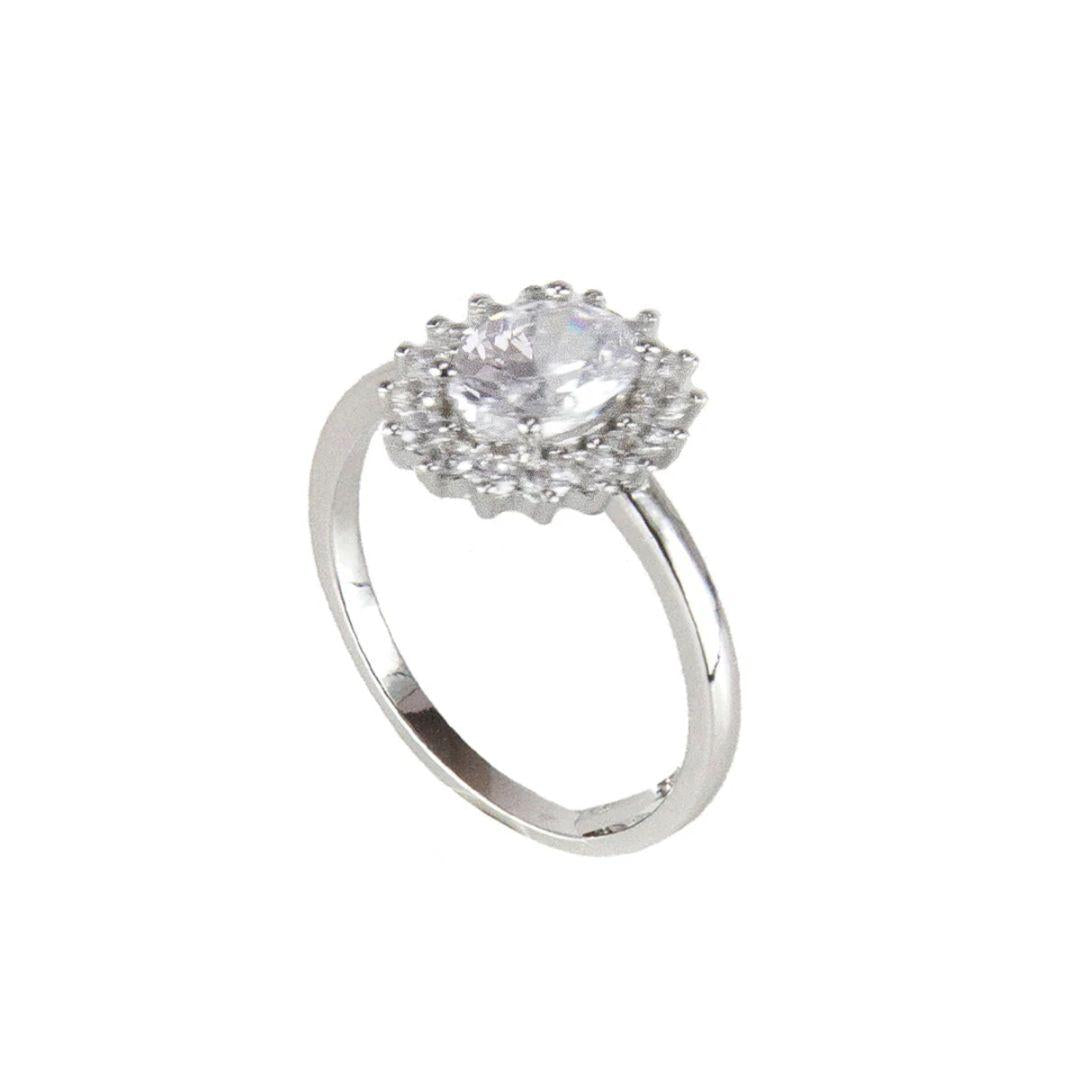 Anello con Rosetta di Zirconi Pearl