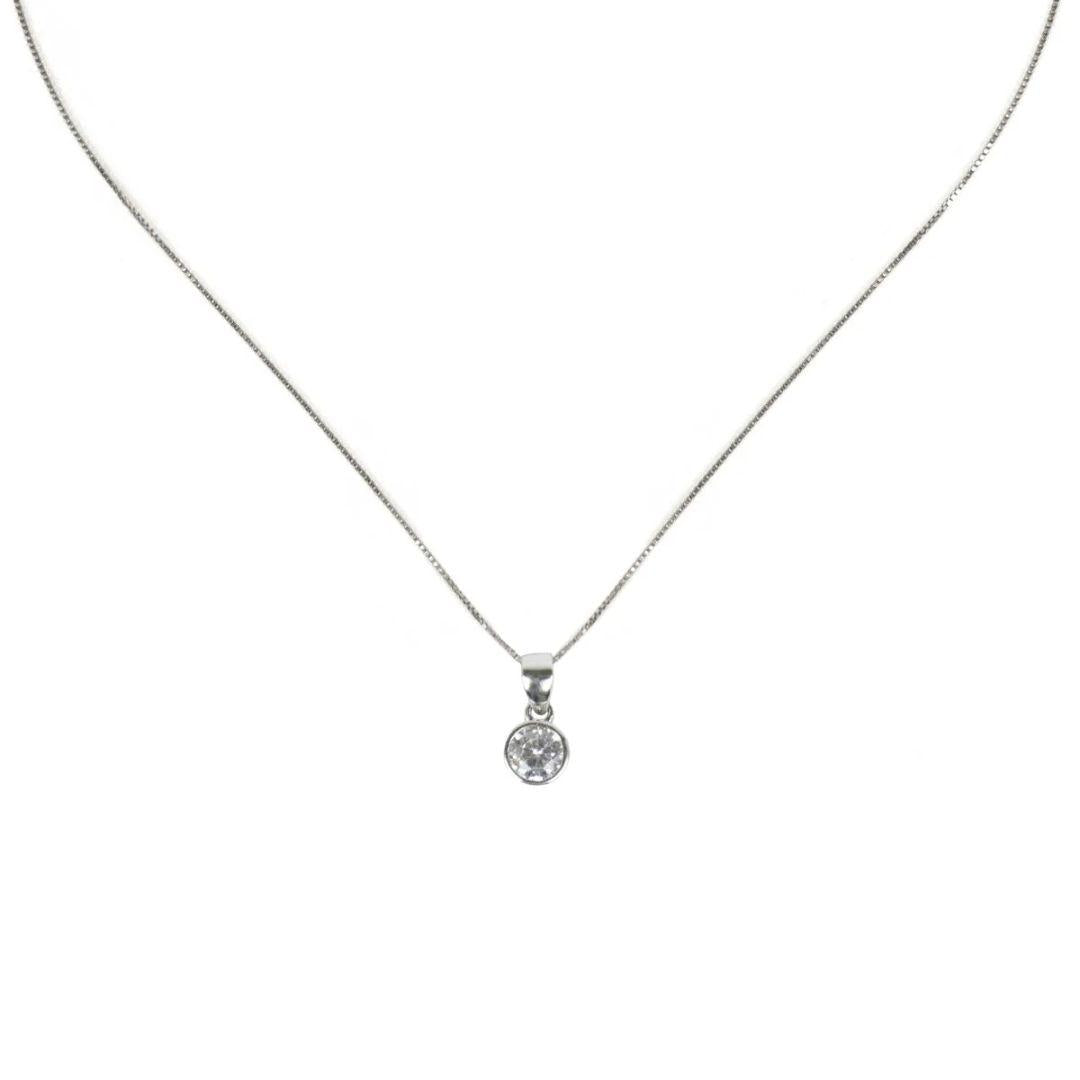 Collana con piccolo zircone Pearl