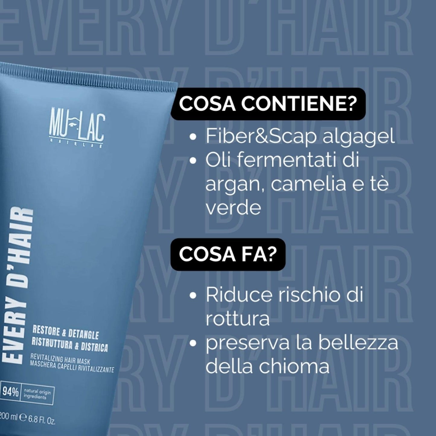 Every d'Hair Ristruttura & Districa Maschera Capelli Rivitalizzante