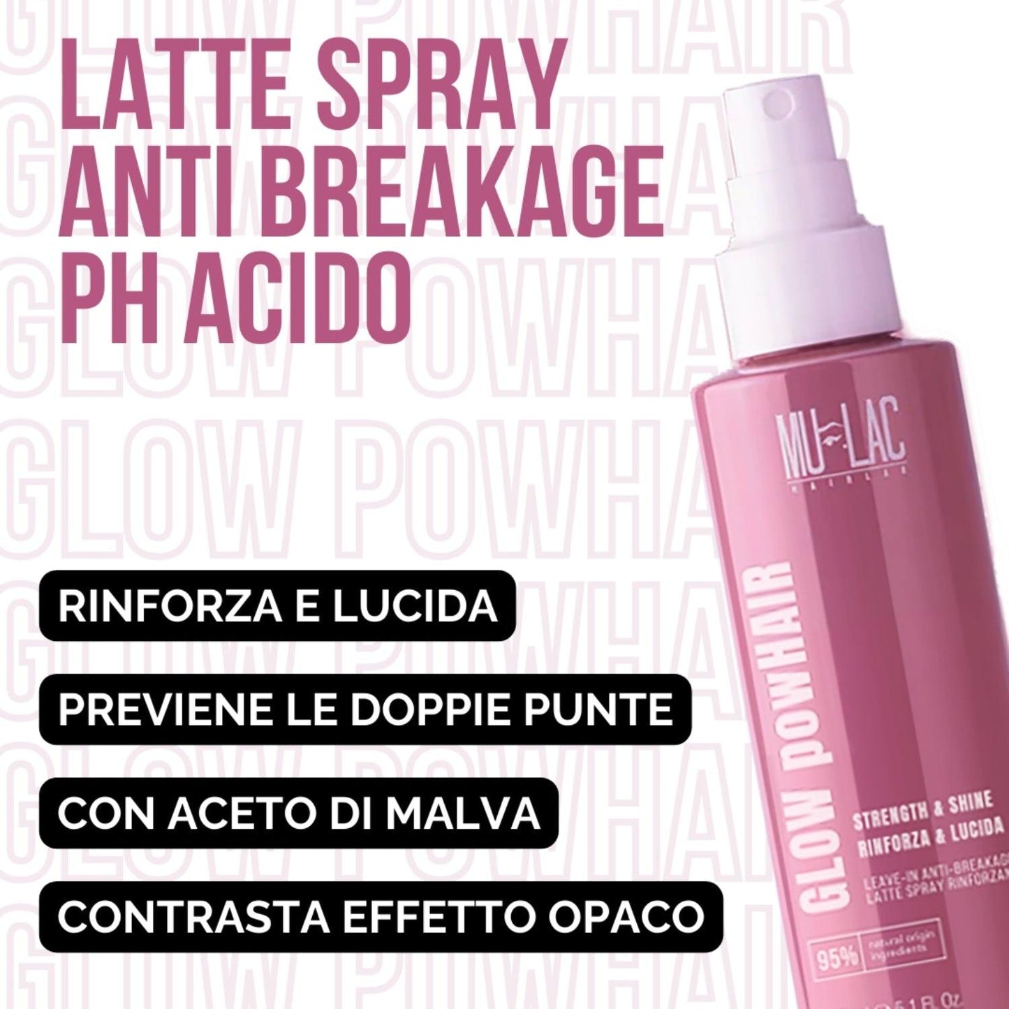 Glow Powhair Rinforza & Lucida Latte Spray Rinforzante