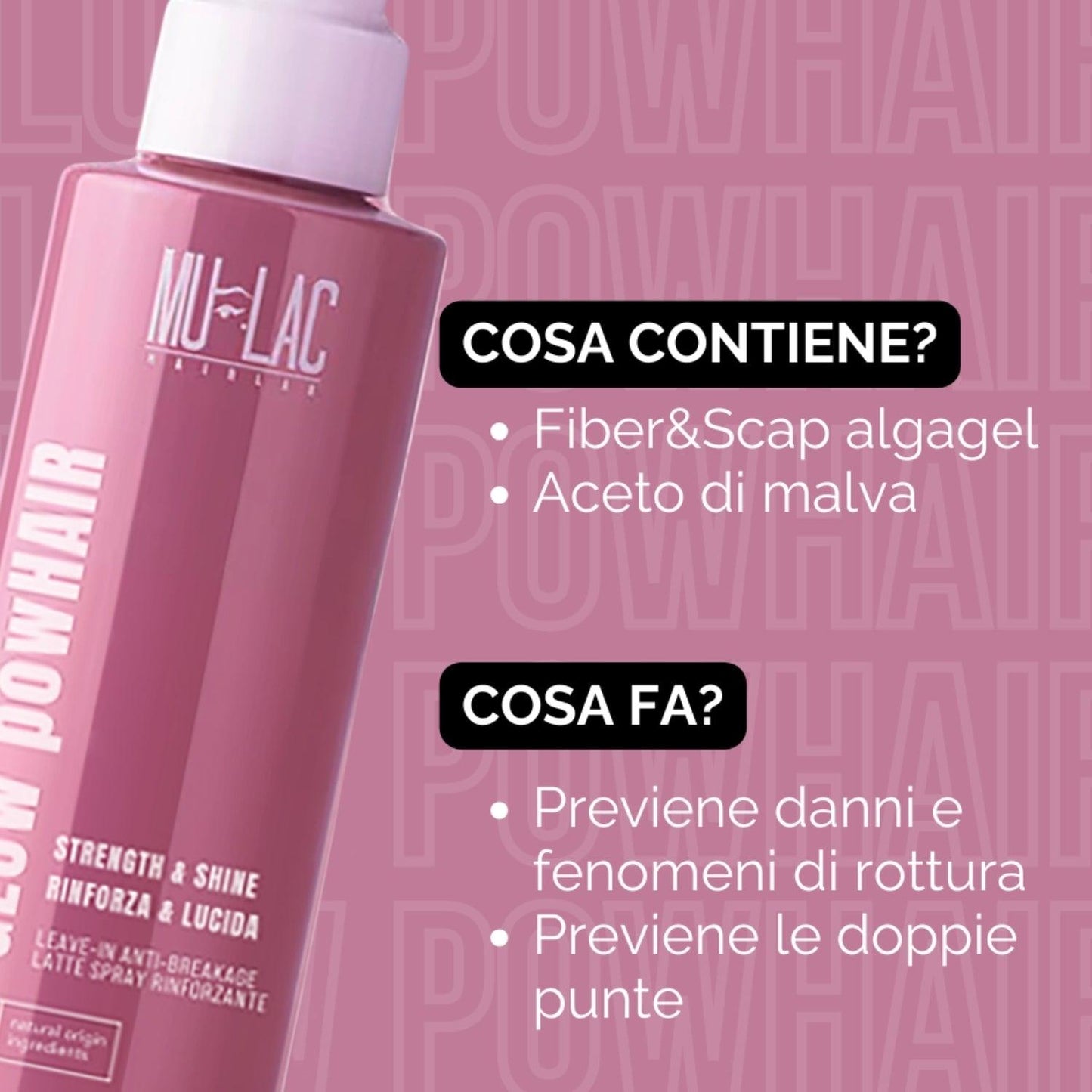 Glow Powhair Rinforza & Lucida Latte Spray Rinforzante