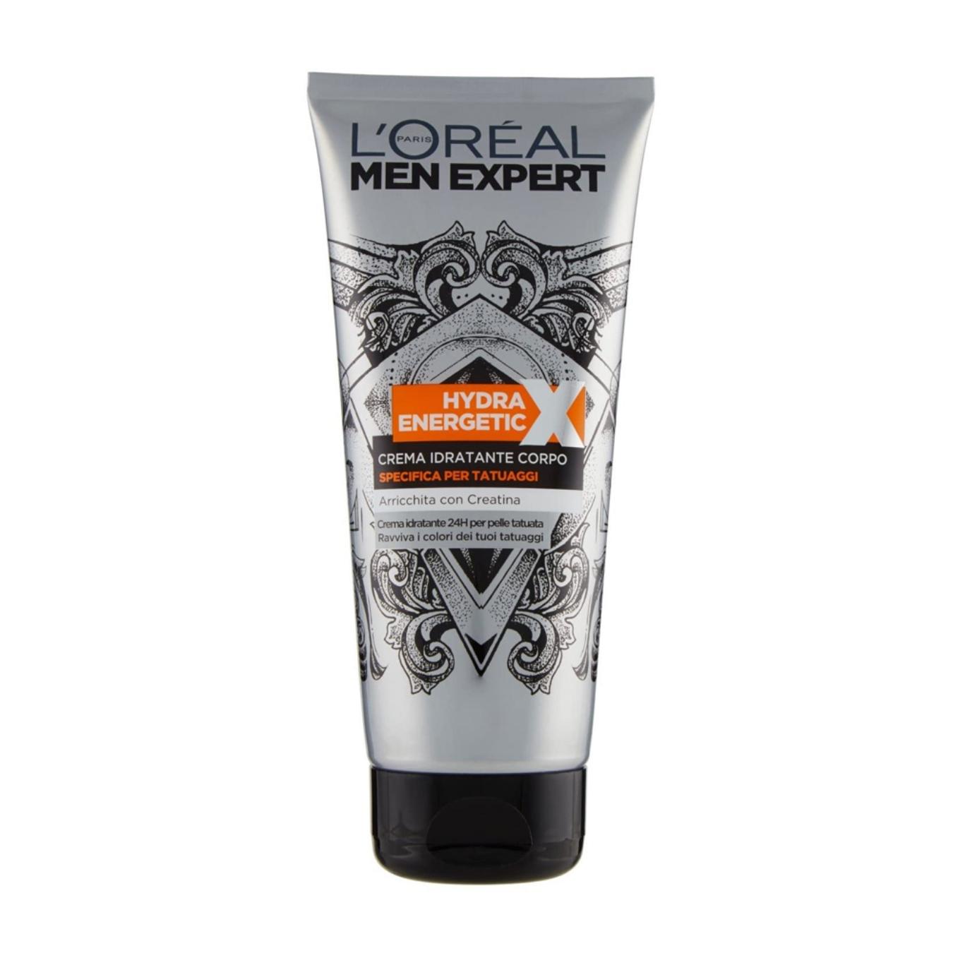 Men Expert Hydra Energetic Crema Idratante Corpo Uomo Per Tatuaggi Con Cheratina