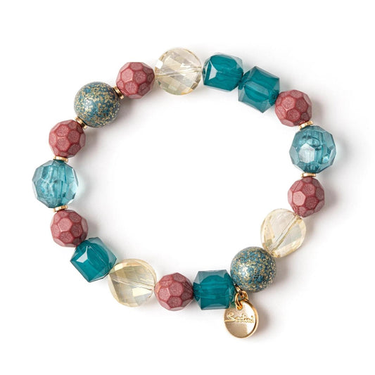 Bracciale Elastico Perline, Boule e Cristalli Evelin