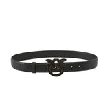 Cintura con Fibbia Rivestita in Pelle 3cm