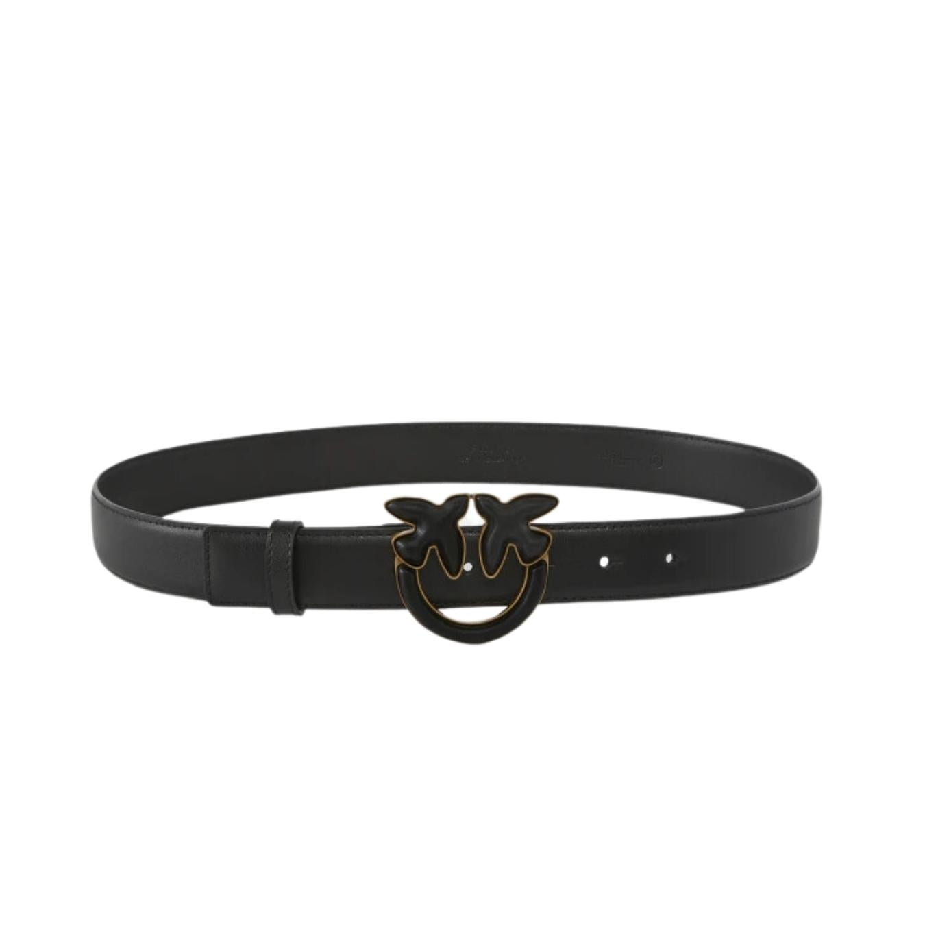 Cintura con Fibbia Rivestita in Pelle 3cm