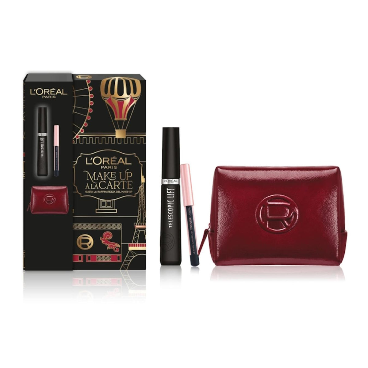 Confezione con Mascara Telescopic Lift, Mini-Matita Occhi e Pochette
