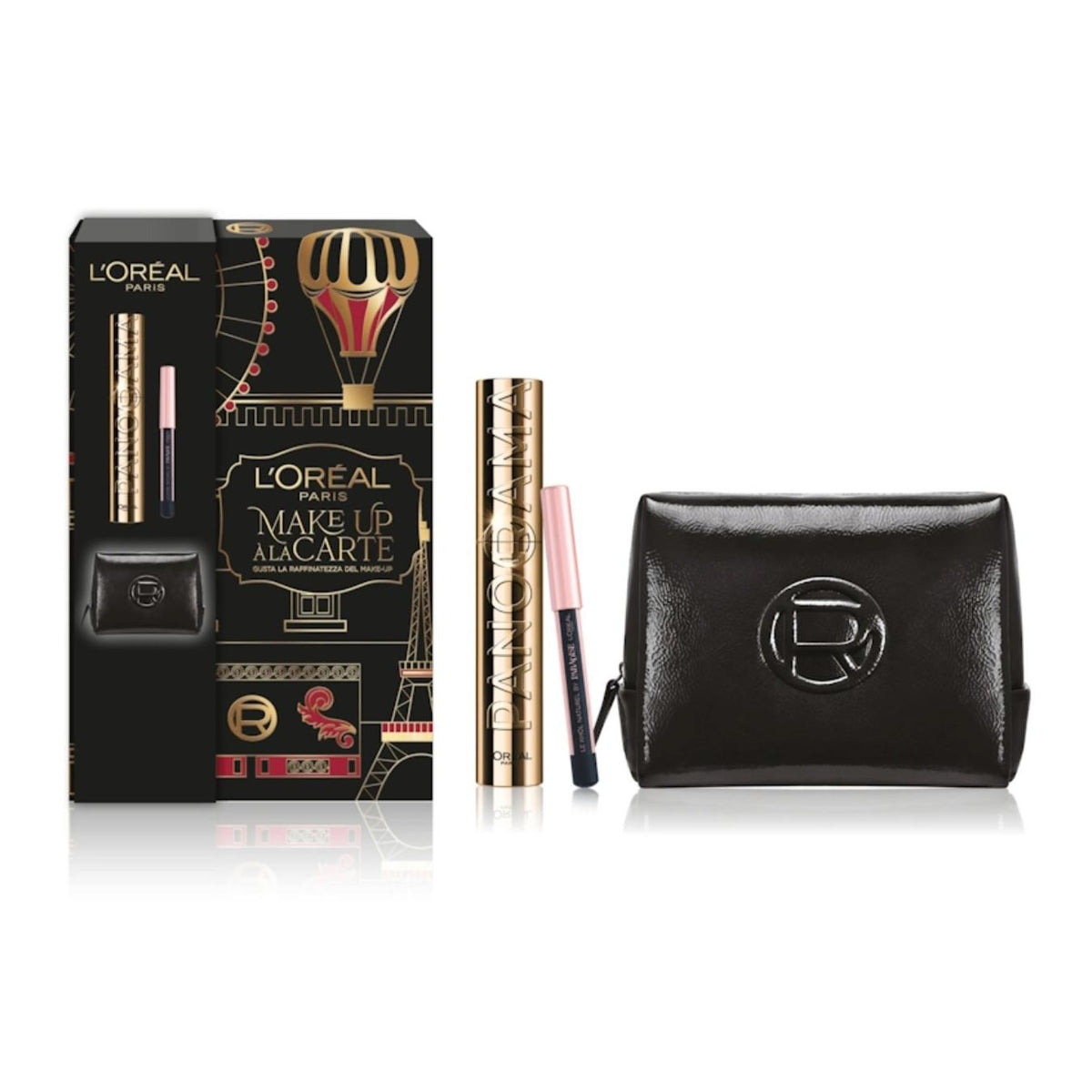 Confezione con Mascara Panorama, Mini-Matita Occhi e Pochette
