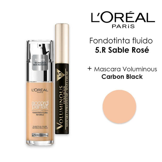 Fondotinta Accord Parfait Sable Ros + Mascara Voluminous