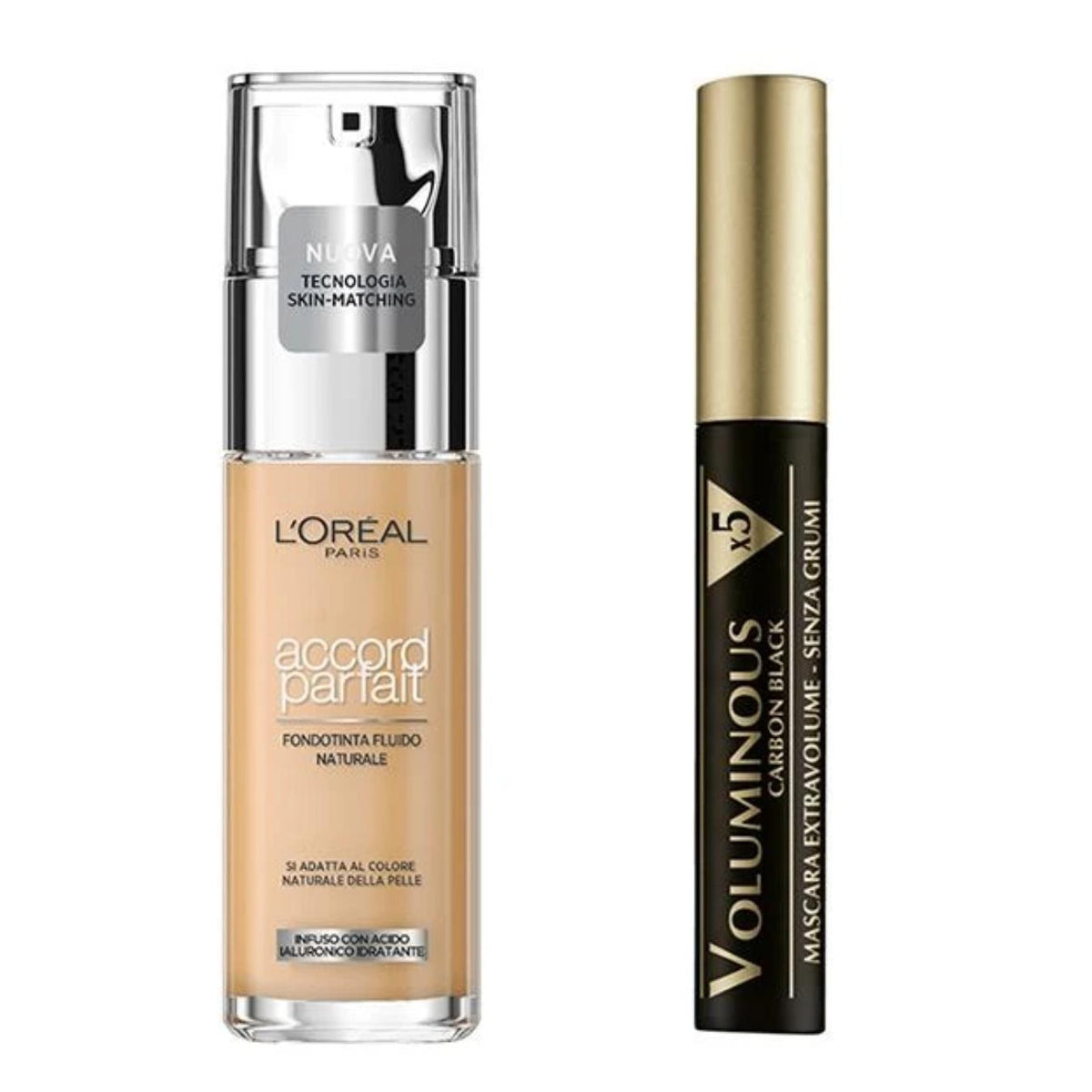 Accord Parfait Fondotinta Ivory + Mascara Voluminous X 5 Carbon Black