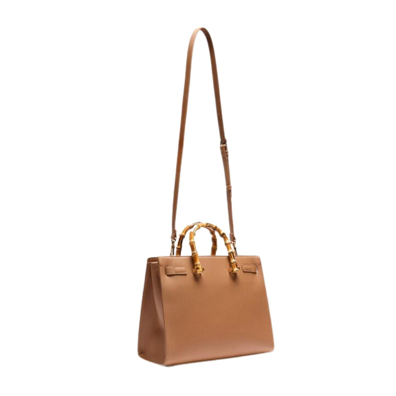 Borsa con Manici Effetto Bamboo