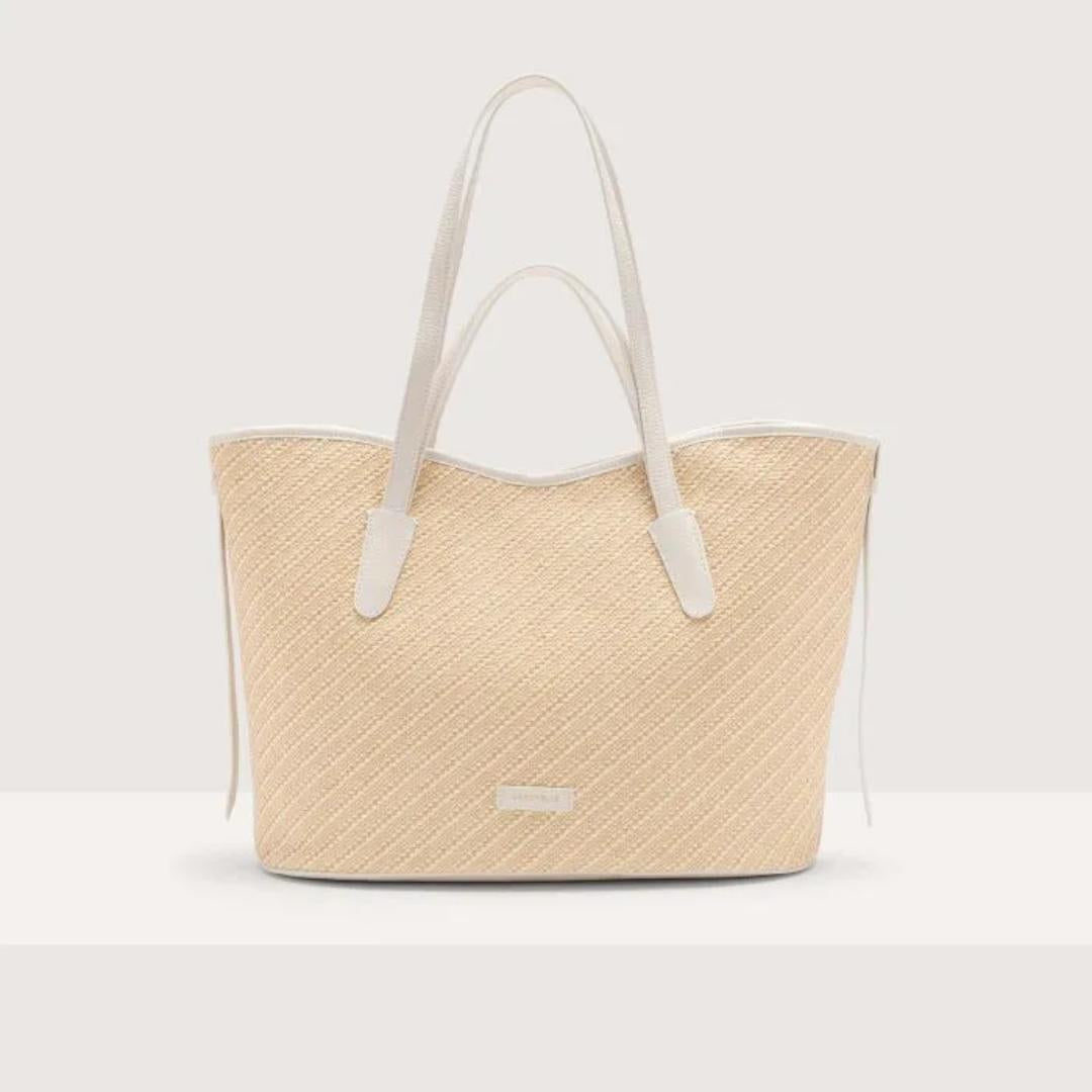 New Never Without Bag Bicolor Straw Large